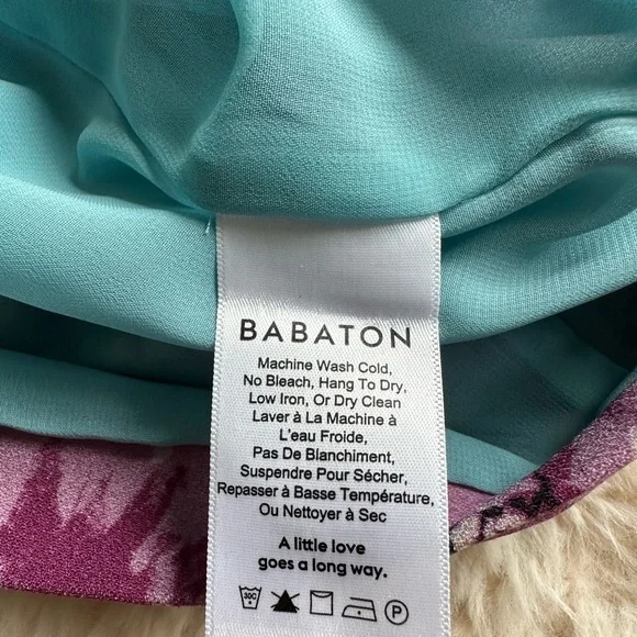 Babaton Floral Pink and Blue Shift Dress - Picture 7 of 7